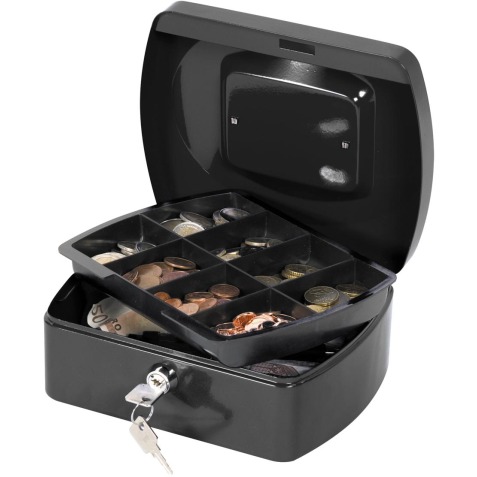 Q-CONNECT coffret à monnaie, 205 x 160 x 85 mm, noir