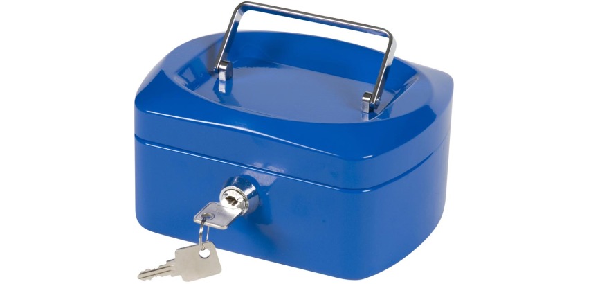 Q-CONNECT cash box, 155 x 120 x 75 mm, blue