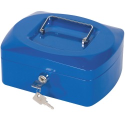 Q-CONNECT coffret à monnaie, 205 x 160 x 85 mm, bleu