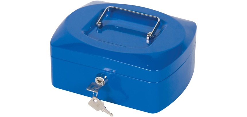 Q-CONNECT geldkoffer, 205 x 160 x 85 mm, blauw