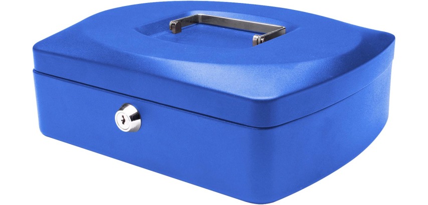Q-CONNECT cash box, 255 x 200 x 85 mm, blue