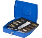 Q-CONNECT coffret à monnaie, 325 x 235 x 85 mm, bleu
