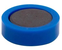 En_iman para sujecion q-connect ideal para pizarras magneticas20 mm azul caja de 10 unidades