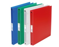 Q-CONNECT ringmap, PP, 2 ringen, 16 mm, transparant geassorteerde kleuren