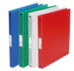 Q-CONNECT classeur à anneaux, PP, 2 anneaux, 16 mm,  couleurs assorties transparentes