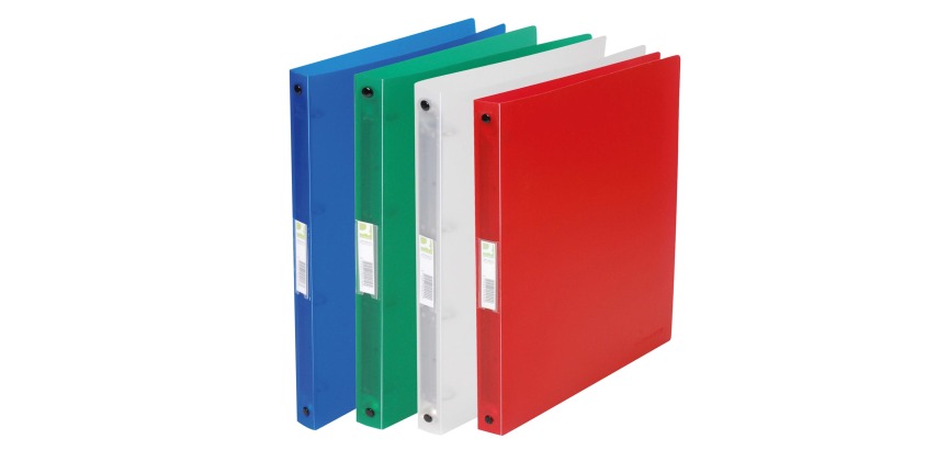 Q-CONNECT ring binder, PP, 2 rings, 16 mm, assorted transparent colors