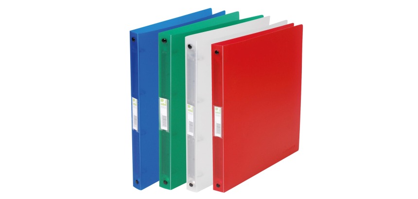 Q-CONNECT ring binder, PP, 2 rings, 16 mm, assorted transparent colors