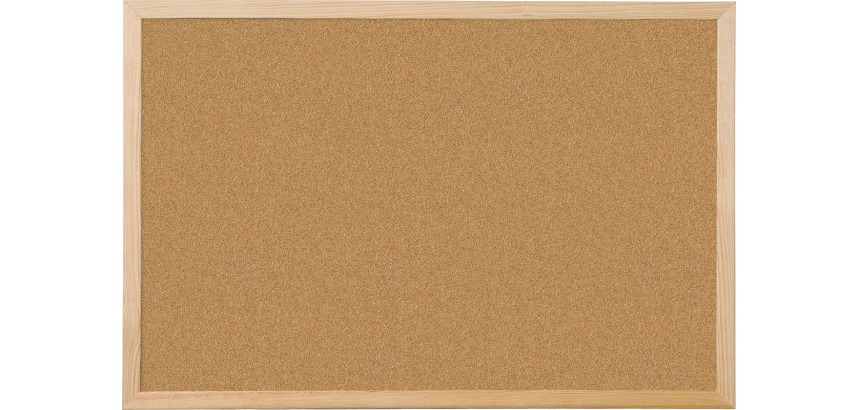 Q-CONNECT tableau en liège avec cadre en bois 60 x 40 cm
