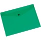 Q-CONNECT pochette documents, A4, PP transparent, fermeture à bouton-pression, vert