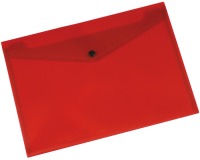 Q-CONNECT documentenmap, A4, transparante PP, drukknopsluiting, rood