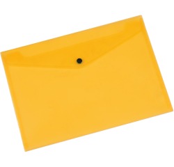 Q-CONNECT documentenmap, A4, transparante PP, drukknopsluiting, geel