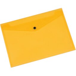 Q-CONNECT pochette documents, A4, PP transparent, fermeture à bouton-pression, jaune