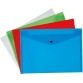 Q-CONNECT pochette documents, A4, PP transparent, bouton-pression, couleurs assorties, paquet 12 pièces