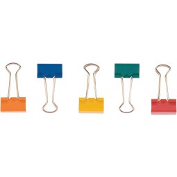 Q-CONNECT pince foldback, couleurs assorties, 32 mm, boîte de 10 pièces