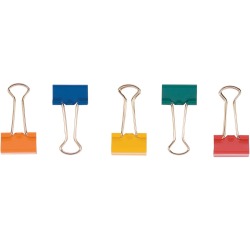 En_pinza metalica q-connect reversible n.1 19 mm caja de 10 unidades colores surtidos
