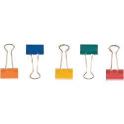 Q-CONNECT pince foldback, couleurs assorties, 24 mm, boîte de 10 pièces