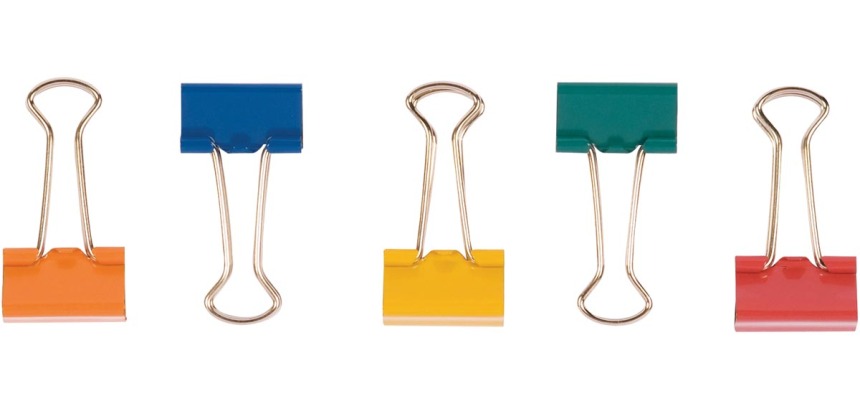 Q-CONNECT pince foldback, couleurs assorties, 24 mm, boîte de 10 pièces