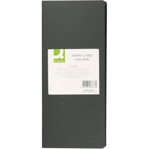 Q-CONNECT Portes-cartes de visite 11 x 26 cm pour 96 cartes noir