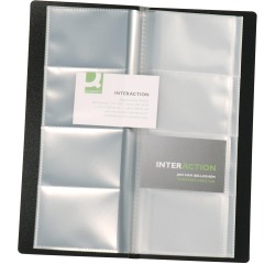 Q-CONNECT Portes-cartes de visite, Ft 11 x 26 cm, pour 160 cartes, noir