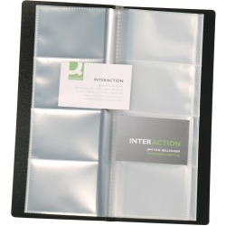 Q-CONNECT visitekaartenmap, Ft 11 x 26 cm, voor 160 kaarten, zwart