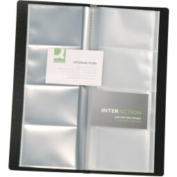 Q-CONNECT Portes-cartes de visite 11 x 26 cm pour 160 cartes noir