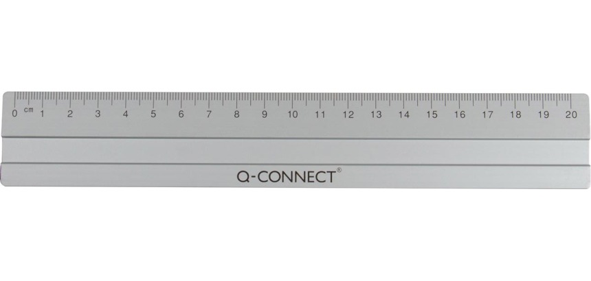 Q-CONNECT meetlat, aluminium, 20 cm, in ophangetui