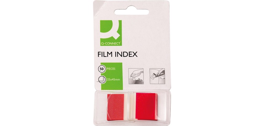 Q-CONNECT index, ft 25 x 45 mm, 50 tabs, red