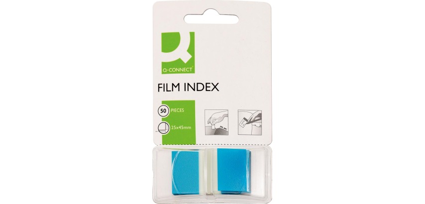Q-CONNECT Index, ft 25 x 45 mm, 50 Registerkarten, blau