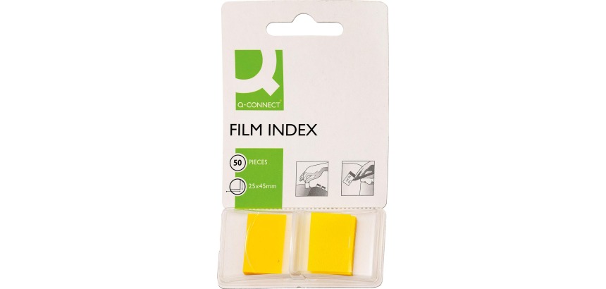 Q-CONNECT index, ft 25 x 45 mm, 50 tabs, yellow