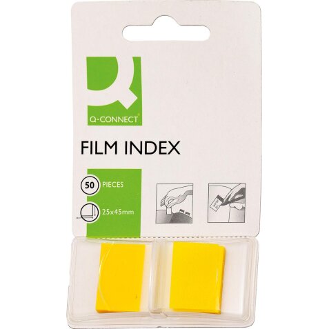 Q-CONNECT index, ft 25 x 45 mm, 50 onglets, jaune