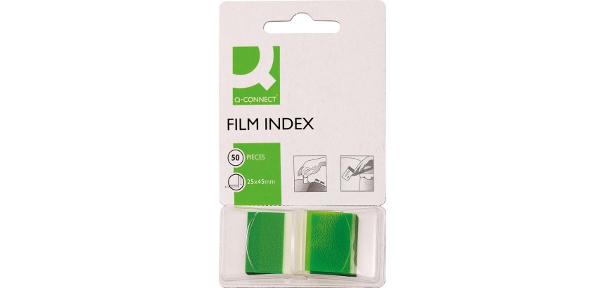 Q-CONNECT index, ft 25 x 45 mm, 50 tabs, green