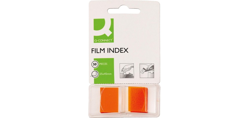 Q-CONNECT index, ft 25 x 45 mm, 50 tabs, orange