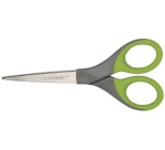 Q-CONNECT ciseaux Premium, ft 17 cm, droite en gauche, bouts pointus, inox, gris/vert, blister de 1 pièce