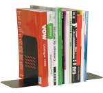 Q-CONNECT boekensteun, metaal, set van 2 stuks, zwart