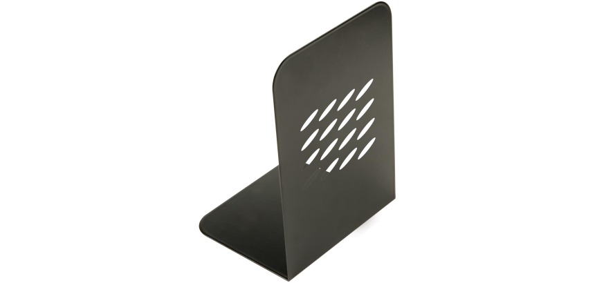 Q-CONNECT boekensteun, metaal, set van 2 stuks, zwart