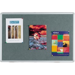 Q-CONNECT tableau de textile avec cadre en aluminium 60 x 45 cm gris