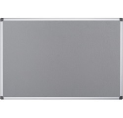 Q-CONNECT tableau de textile avec cadre en aluminium 60 x 45 cm gris