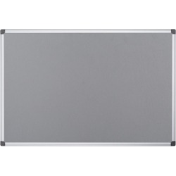 Q-CONNECT tableau de textile avec cadre en aluminium 60 x 45 cm gris