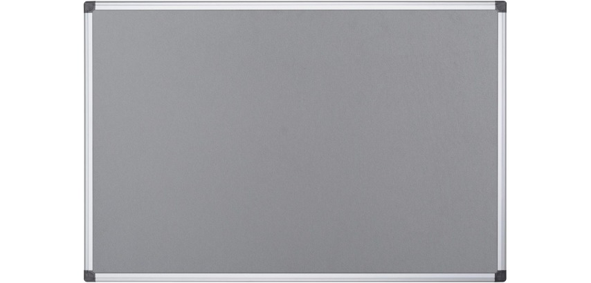 Q-CONNECT textile board with aluminum frame 60 x 45 cm gray