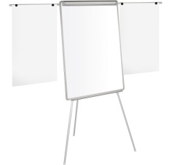 DE_Pizarra blanca q-connect con tripode regulable 90x70x195cm y brazos extensibles para conferencias superficie lacada