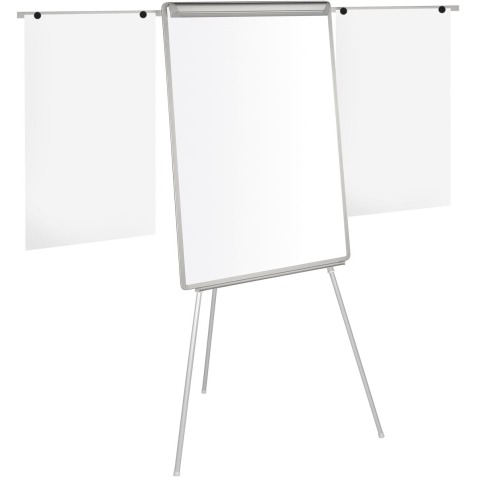 Q-CONNECT flipchart, magnetisch, met 2 uitschuifbare papierhouders, grijs