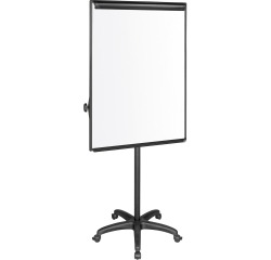 En_pizarra movil q-connect con ruedas para conferencias tablero lacado blanco apta para escritura directa y bloc