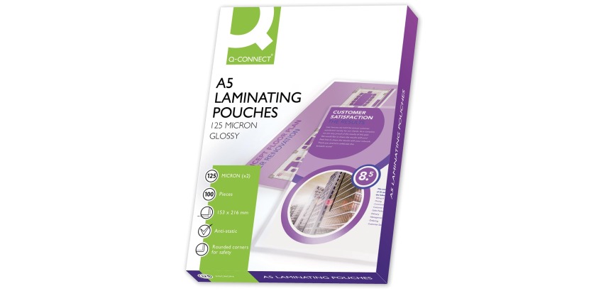 Q-CONNECT Laminierfolien A5 2x 125 Mikron 100 Stück