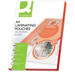 Q-CONNECT lamineeretui, A4, 2 x 100 micron, 100 stuks