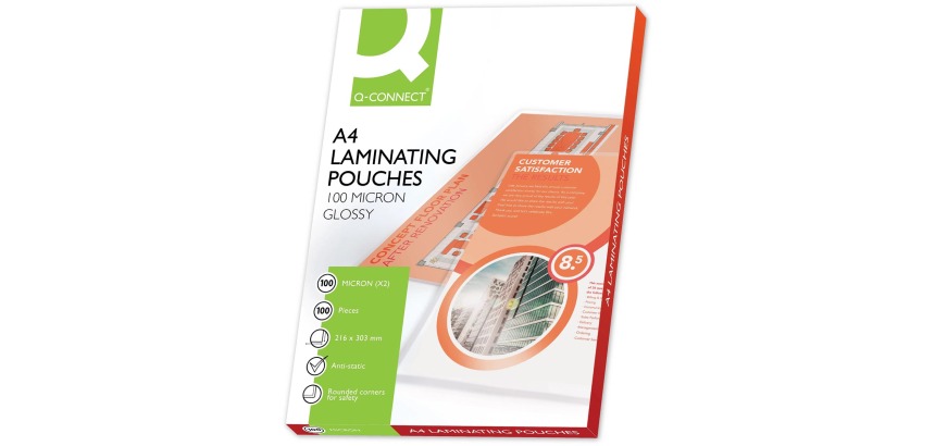 Q-CONNECT lamineeretui, A4, 2 x 100 micron, 100 stuks