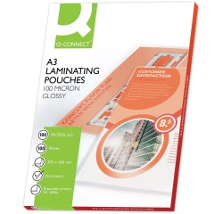 Q-CONNECT Laminierfolien, A3, 2 x 100 Mikron, 100 Stück
