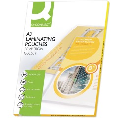 Q-CONNECT lamineeretui A3 2x 80 micron 100 stuks