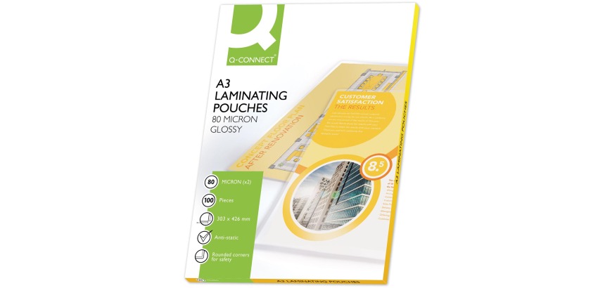 Q-CONNECT Laminierfolien A3 2x 80 Mikron 100 Stück