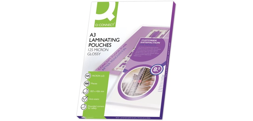 Q-CONNECT lamineeretui A3 2x 125 micron 100 stuks