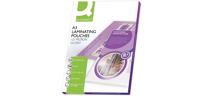Q-CONNECT pochettes de plastification A3 2x 125 microns 100 pièces